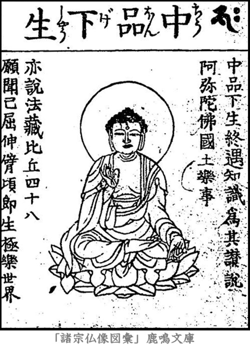 仏像,画像,阿弥陀如来,九品仏,中品下生