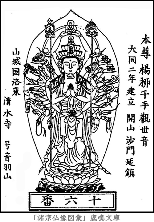 仏像,画像,千手観音（西国霊場第１６番札所清水寺本尊）,千手観音