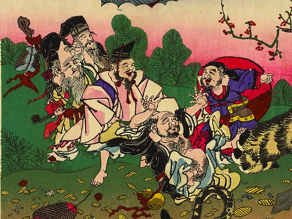 河鍋暁翠,毘沙門天寅狩之図