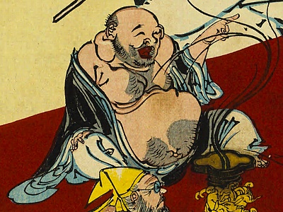 河鍋暁翠,卯歳七福神豊年踊,布袋尊