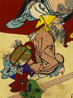 河鍋暁翠,卯歳七福神豊年踊,寿老人