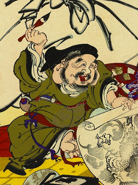 河鍋暁翠,七福神辰年図,大黒天