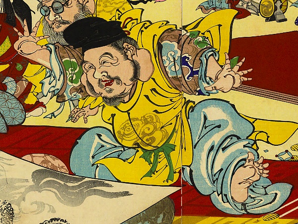 河鍋暁翠,七福神辰年図,恵比寿