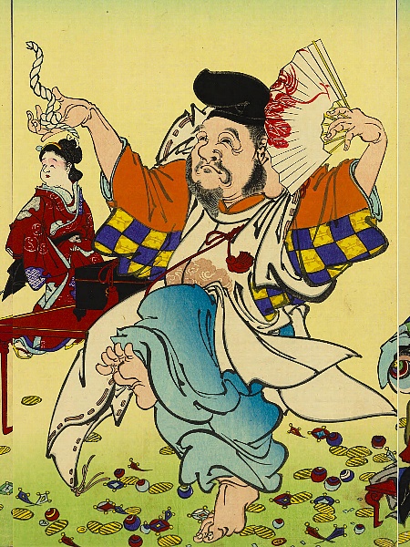 河鍋暁翠,巳年の福神遊,恵比寿
