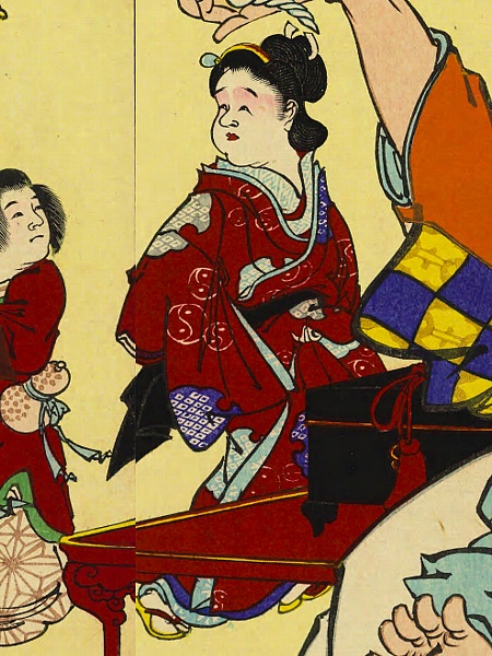 河鍋暁翠,巳年の福神遊,お多福